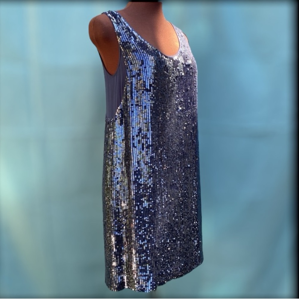 Nicole Miller sequined silk cocktail dress - Picture 3 of 15